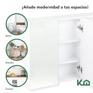 Foto 7 | Foto 7 | Botiquín para Baño Kingshouse Blanco con 3 Puertas