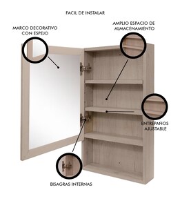 Foto 5 | Foto 5 | Botiquin Para Baño Danbury Con Espejo Organizado