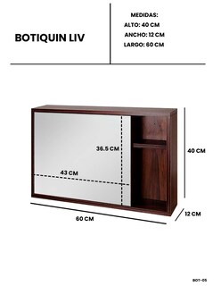 Foto 8 | Foto 8 | Botiquín Con Espejo Decomobil Minimalista Para Baño Modelo Liv