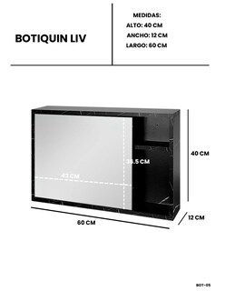 Foto 8 | Foto 8 | Botiquín Con Espejo Decomobil Minimalista Para Baño Modelo Liv