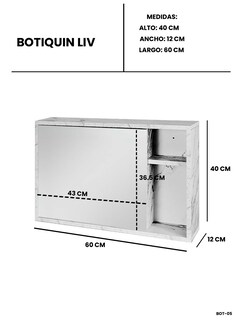 Foto 8 | Foto 8 | Botiquín Con Espejo Decomobil Minimalista Para Baño Modelo Liv