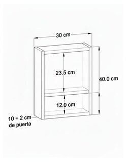 Foto 4 | Foto 4 | Botiquin Repisa Mdf 40cm Pared Organizador Baño Espejo Gris Oxford