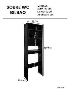 Foto 8 | Foto 8 | Mueble Organizador para Baño 180 x 60 x 25 cm de Melamina