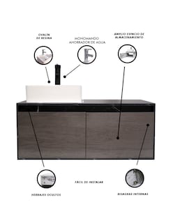 Foto 6 | Foto 6 | Mueble Gabinete para Baño Decomobil con Lavabo Minimalista Krabi