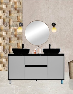 Foto 2 | Foto 2 | Gabinete Para Baño Con Doble Lavabo Mueble Moderno De Piso Médano