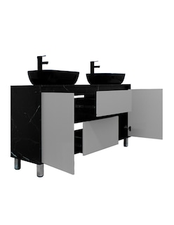 Foto 3 | Foto 3 | Gabinete Para Baño Con Doble Lavabo Mueble Moderno De Piso Médano