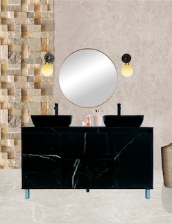 Foto 2 | Foto 2 | Gabinete Para Baño Con Doble Lavabo Mueble Moderno De Piso Médano
