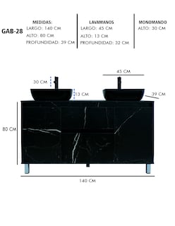 Foto 8 | Foto 8 | Gabinete Para Baño Con Doble Lavabo Mueble Moderno De Piso Médano