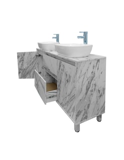 Foto 5 | Foto 5 | Gabinete Para Baño Con Doble Lavabo Mueble Moderno De Piso Médano