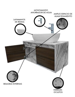 Foto 3 | Foto 3 | Gabinete Para Baño Con Lavabo Y Monomando Simone