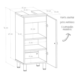 Foto 5 | Foto 5 | Gabinete De Baño Para Lavabo Dena Maderkit Ceniza C/p