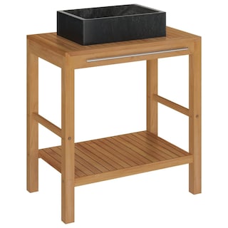 Foto 1 | Foto 1 | Mueble de Baño VidaXL de Madera de Teca con Lavabo de Mármol - Venta Internacional