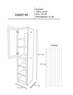 Foto 7 | Foto 7 | Closet Ropero con Espejo Moderno Minimalista Mildred