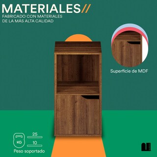 Foto 3 | Foto 3 | Buró para Sala o Recámara Mubson Omura Marrón Mesa de Noche con Doble Repisa