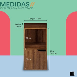 Foto 5 | Foto 5 | Buró para Sala o Recámara Mubson Omura Marrón Mesa de Noche con Doble Repisa