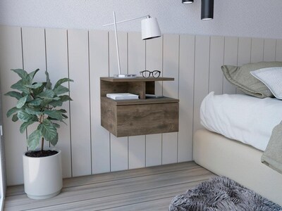 Foto 2 | Foto 2 | Buró Flotante Nube, Nogal, Con Un Cajón Y División De Dos Entrepaños