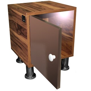 Foto 1 | Foto 1 | Buró de Noche Luz Led Puerto Usb Ensamblado Marrón