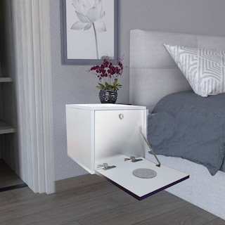 Foto 6 | Foto 6 | Buro Flotante Mueble Recamara Mdf Iluminacion Luz Led Azul