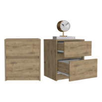 Buró Trivor color Duna 2 Cajones X2 Virtual Muebles