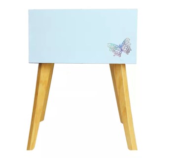 Foto 3 | Foto 3 | Buro Mesa De Noche Luz Led Niños Mariposa Recámara Azul