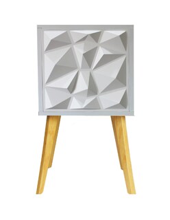 Foto 1 | Foto 1 | Buró con Luz Led Minimalista Ensamblado Blanco