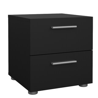 Foto 2 | Foto 2 | Buró Negro Con 2 Cajones Y Jaladeras Efecto Metal Hecho En Madera Mdf