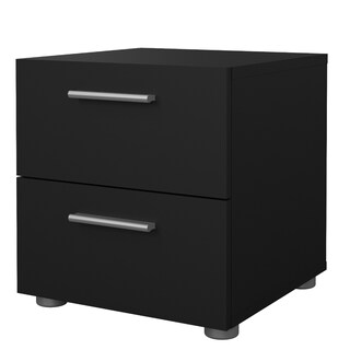 Foto 3 | Foto 3 | Buró Negro Con 2 Cajones Y Jaladeras Efecto Metal Hecho En Madera Mdf