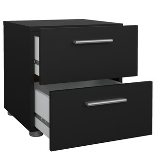 Foto 4 | Foto 4 | Buró Negro Con 2 Cajones Y Jaladeras Efecto Metal Hecho En Madera Mdf