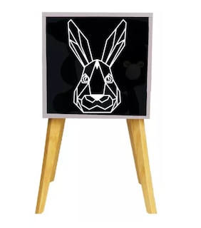 Foto 1 | Foto 1 | Buro Infantil de Noche Minimalista Luz Led MDF Negro