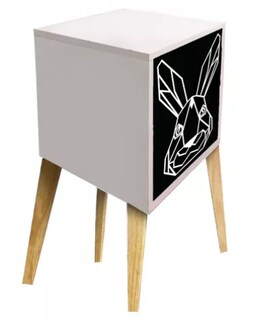 Foto 2 | Foto 2 | Buro Infantil de Noche Minimalista Luz Led MDF Negro