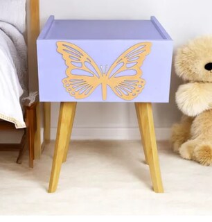 Foto 3 | Foto 3 | Buro Infantil Mesa Noche Luz Led Niñas Mariposa Recámar