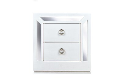 Foto 1 | Foto 1 | Buró Con 2 Cajones Color Blanco Y Plata - Madera Mdf
