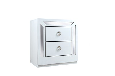 Foto 2 | Foto 2 | Buró Con 2 Cajones Color Blanco Y Plata - Madera Mdf