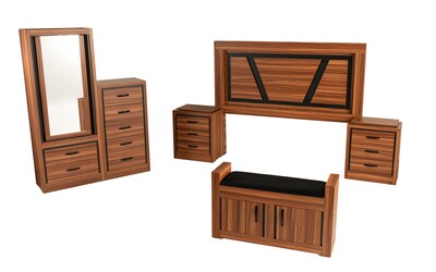 Foto 5 | Foto 5 | Buró Con Luz Con 3 Cajones Color Nogal Con Jaladeras De Metal - Melamina