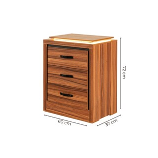 Foto 7 | Foto 7 | Buró Con Luz Con 3 Cajones Color Nogal Con Jaladeras De Metal - Melamina