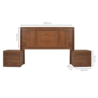 Foto 7 | Foto 7 | Cabecera Con Luz King Size Con 2 Burós De 2 Cajones Color Parota - Madera Industrializada