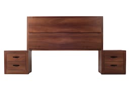 Cabecera King Size Con 2 Burós De 2 Cajones Color Parota - Melamina