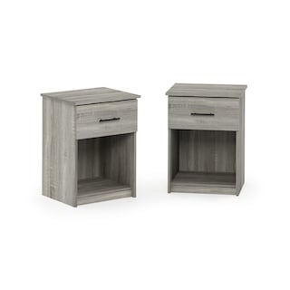 Foto 5 | Foto 5 | Mesita De Noche Furinno Tidur, Roble Francés, Gris, Paquete De 2 - Venta Internacional.