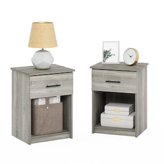 Foto 6 | Foto 6 | Mesita De Noche Furinno Tidur, Roble Francés, Gris, Paquete De 2 - Venta Internacional.
