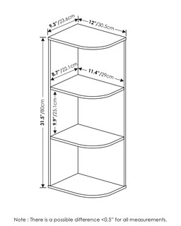 Foto 2 | Foto 2 | Librería De Esquina Con Repisa Abierta Furinno Pasir, 3 Niveles, Madera Negra - Venta Internacional.