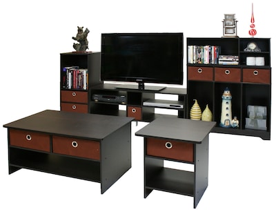 Foto 5 | Foto 5 | Mesa Auxiliar Furinno Dario Con Cajón Para Papelera, Color Café Espresso Y Marrón - Venta Internacional.