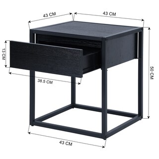 Foto 3 | Foto 3 | Buró Furniturer Slender Negro 43 X 43 X 50 Cm