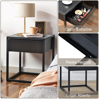 Foto 6 | Foto 6 | Buró Furniturer Slender Negro 43 X 43 X 50 Cm