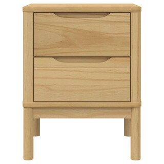 Foto 5 | Foto 5 | Mesita De Noche Vidaxl Floro De Madera Maciza De Pino Con 2 Cajones - Venta Internacional.