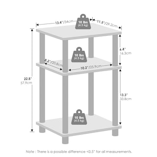 Foto 2 | Foto 2 | Mesita De Noche Furinno Just De 3 Niveles  Torneada  Roble Francés/negra - Venta Internacional.