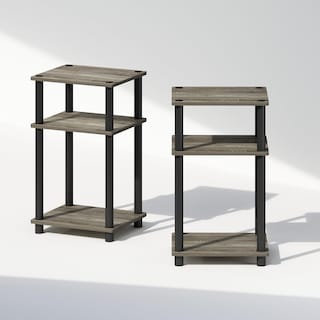 Foto 4 | Foto 4 | Mesita De Noche Furinno Just De 3 Niveles  Torneada  Roble Francés/negra - Venta Internacional.