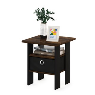 Foto 1 | Foto 1 | Mesita De Noche Furinno Andrey Con Cajón Para Papelera  Color Ámbar Pino/negro - Venta Internacional.