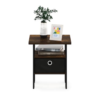 Foto 3 | Foto 3 | Mesita De Noche Furinno Andrey Con Cajón Para Papelera  Color Ámbar Pino/negro - Venta Internacional.