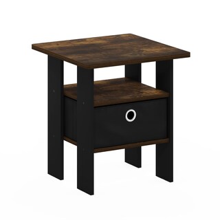 Foto 4 | Foto 4 | Mesita De Noche Furinno Andrey Con Cajón Para Papelera Color Ámbar Pino/negro - Venta Internacional.