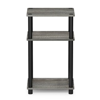 Foto 5 | Foto 5 | Mesa Auxiliar Furinno Just De 3 Niveles  Tubo Torneado  Roble Francés  Gris - Venta Internacional.